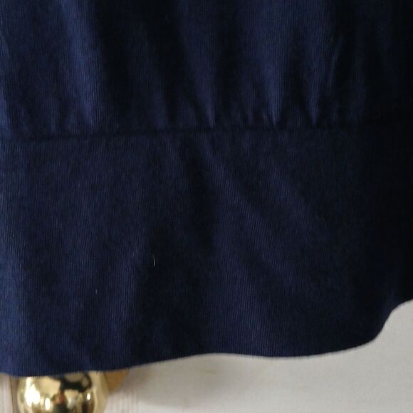 Crown & Ivy navy blue and white embroidered sleeve casual blouse Sz 2X NWT - Picture 5 of 7